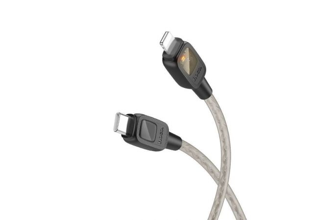 Кабель USB Type-C - Lightning HOCO U124 Stone PD20W (черный) 1м силиконовый