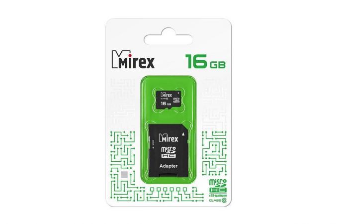 Карта памяти Mirex 16GB MicroSD (Сlass10) с адаптером
