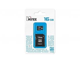 Карта памяти Mirex 16GB MicroSD (Сlass4) с адаптером (поврежденная упаковка)