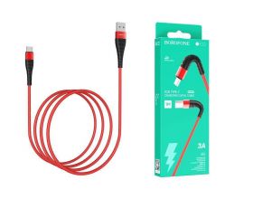 Кабель USB - USB Type-C BOROFONE BX32, 3A (красный) 1м (в оплетке, с усилением сгиба)
