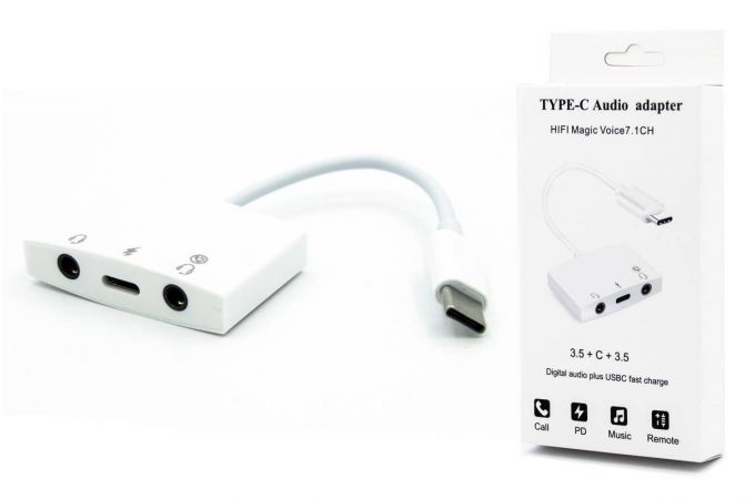 Разветвитель USB-C --> 2 x Jack3.5 + USB-C (1/420)