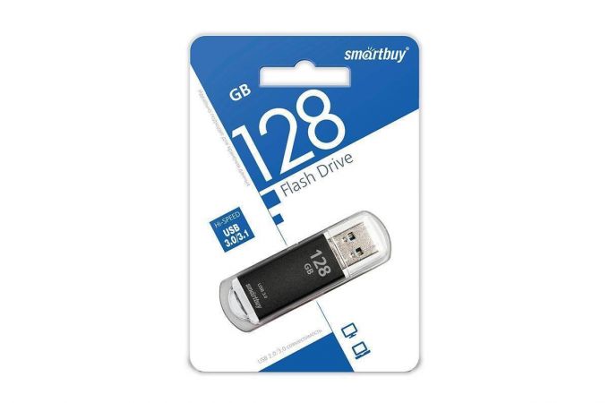 Флешка USB 3.0 Smartbuy 128 GB V-Cut Black (черный) (SB128GBVC-K3)