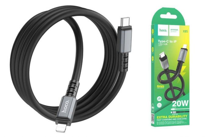 Кабель USB Type-C - Lightning HOCO X85 PD20W (черный) 1м