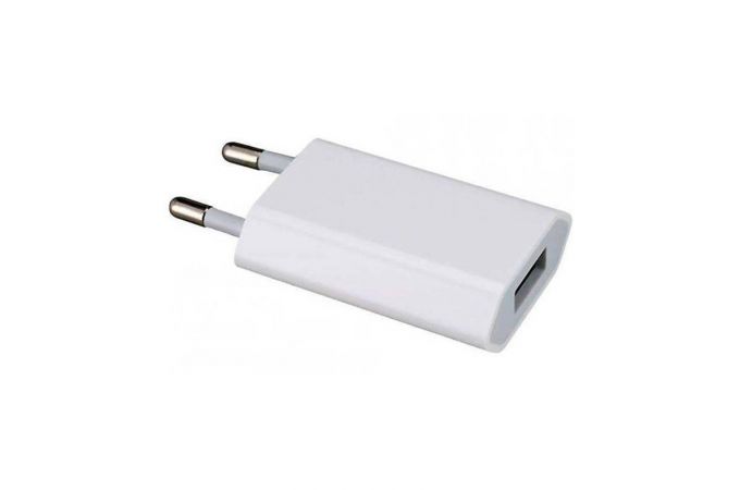 Сетевое зарядное устройство USB 1000mAh iPhone 4G/4S/5G/5S/5C/5SE прямоугольник, новое качество, цвет белый