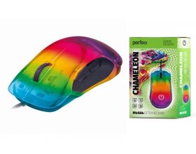 Мышь игровая проводная Perfeo "CHAMELEON", 8 кн, USB, GAME DESIGN, 6 цв. RGB подсветка, 1000-12800 DPI (У)