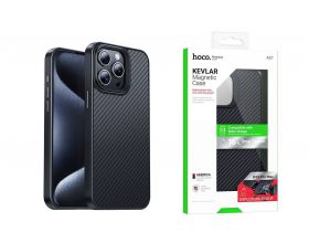Чехол для телефона iPhone 15 Pro Max HOCO Knight magnetic protective case черный) (AS7) кевлар