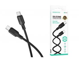 Кабель USB Type-C - USB Type-C BOROFONE BX113 Lenny 60W (черный) 2м силиконовый