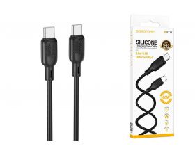 Кабель USB Type-C - USB Type-C BOROFONE BX113 Lenny 60W (черный) 3м силиконовый