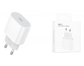 Сетевое зарядное устройство USB-C BOROFONE BA100A Original single port (один порт)PD20W (белый)