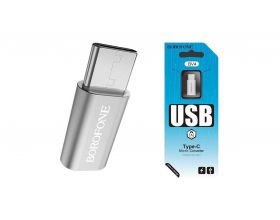Переходник BOROFONE BV4 с разъема кабеля micro USB на разъем USB Type-C