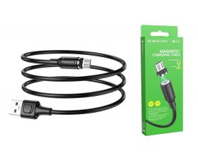 Кабель USB - MicroUSB BOROFONE BX41 2,4A (черный) 1м (магнитный)