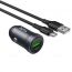 Автомобильное зарядное устройство АЗУ USB + кабель Type-C HOCO Z62 Energy (серый)