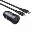 Автомобильное зарядное устройство АЗУ USB + кабель Type-C - Lightning HOCO Z62A Energy PD30W (серый)