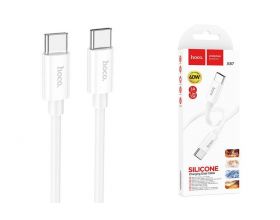 Кабель USB Type-C - USB Type-C HOCO X87 PD60W (белый) 1м (силиконовый)