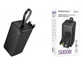 Универсальный дополнительный аккумулятор Power Bank BOROFONE BJ79C Clever with 3 cables (50000mAh) (черный)