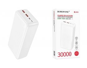 Универсальный дополнительный аккумулятор Power Bank BOROFONE BJ80B Clever 22.5W+PD20W (30000mAh) (белый)