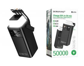 Универсальный дополнительный аккумулятор Power Bank BOROFONE BJ65A High 22.5W+PD20W four cables (50000mAh) (черный)
