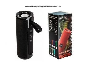 Портативная беспроводная колонка WALKER WSP-110, Bluetooth, 5Вт*2, TWS синхронизация, черная
