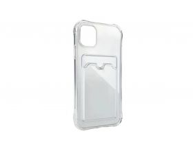 Чехол силиконовый для iPhone 15 Plus (6,7) с отделением под карту (прозрачный)
