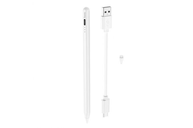 Стилус для сенсорных экранов HOCO GM108 Smooth series fast charging capacitive pen for Pad (белый)