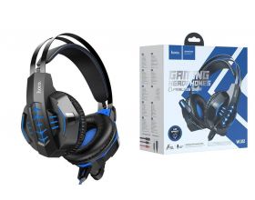 Наушники мониторные проводные HOCO W102 Cool tour gaming headphones (черно-синий)