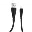 Кабель USB - MicroUSB BOROFONE BX38 2,4A (черный) 1м (в оплетке)