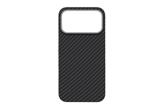 Чехол для iPhone 17 Pro (6,3) пластиковый с фактурой "карбон" (черный) MagSafe