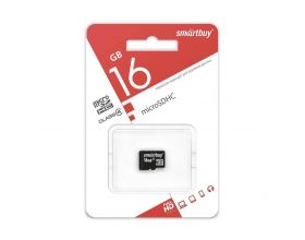 Карта памяти microSDHC Smartbuy 16 GB (class 4) без адаптера (SB16GBSDCL4-00)
