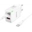 Сетевое зарядное устройство USB + USB-C + кабель Type-C BOROFONE BN16 Tough PD45W+QC 3.0 (белый)