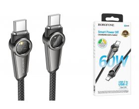 Кабель USB Type-C - USB Type-C BOROFONE BU49 Shine, PD60W (черный) 1м