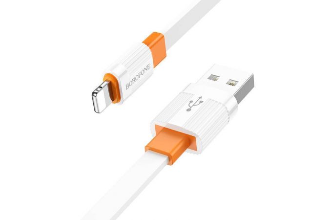 Кабель USB - Lightning BOROFONE BX89 2,4A (бело-оранжевый) 1м