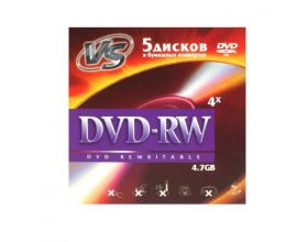 DVD-RW VS 4,7 GB 4x конверт (цена за 5 дисков)