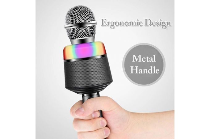 Караоке микрофон Орбита OT-ERM10 (Bluetooth, динамики, USB) RGB (синий)