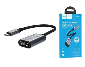 Конвертер переходник HOCO HB21 USB-C --> HDMI (серый)