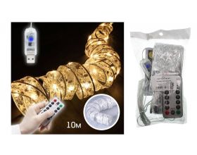 Гирлянда LED Огонек OG-LDG21 Белая-теплая (10м,USB)