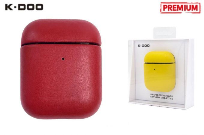 Чехол для наушников K-DOO LUXCRAFT+ AirPods 1/2 (Red)