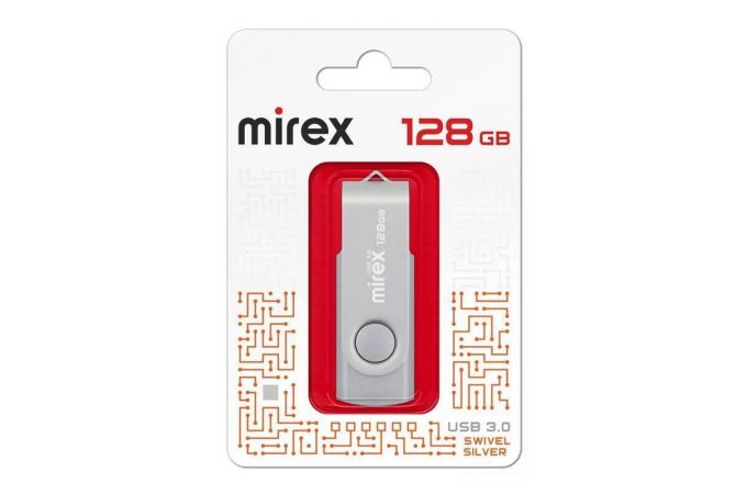Флешка USB 2.0 Mirex SWIVEL SILVER 128GB (ecopack)