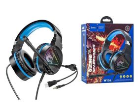 Наушники мониторные проводные HOCO W104 Drift gaming headphones (черно-синий)