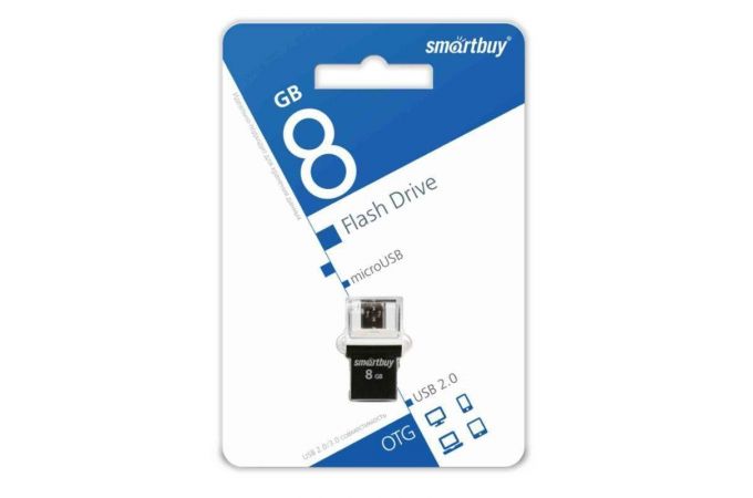 Флешка USB 2.0 Smartbuy 8GB OTG POKO series Black (черный) (SB8GBPO-K)