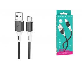 Кабель USB - USB Type-C BOROFONE BX79, 2,4A (черный) силиконовый 1м