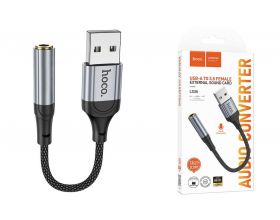 Адаптер для проводной гарнитуры HOCO LS36 Fresh c 3.5 мм на USB-A HOCO (черный)