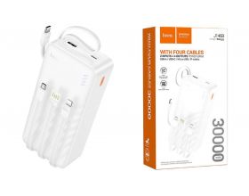 Универсальный дополнительный аккумулятор Power Bank HOCO J146B with 4 cables (30000mAh) (белый)
