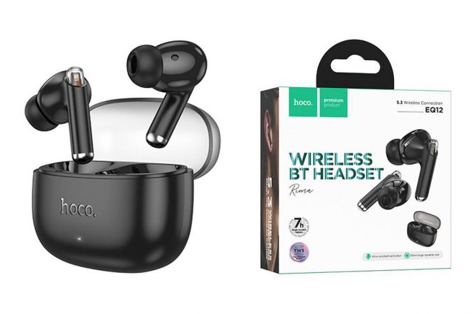 Наушники вакуумные беспроводные HOCO EQ12 wireless BT headset (черный)