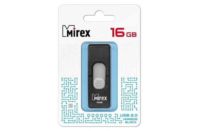 Флешка USB 2.0 Mirex HARBOR BLACK 16GB (ecopack)