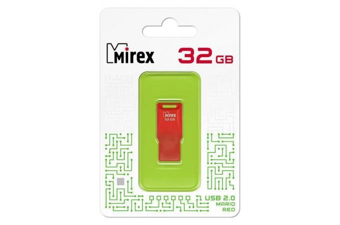 Флешка USB 2.0 Mirex MARIO RED 32GB (ecopack)