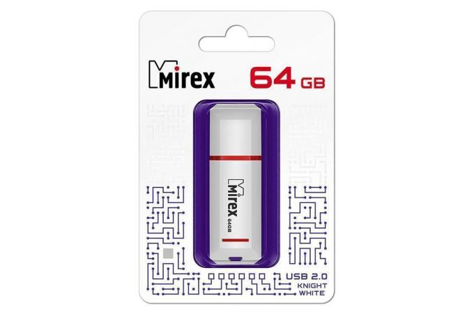 Флешка USB 2.0 Mirex KNIGHT WHITE 64GB (ecopack)