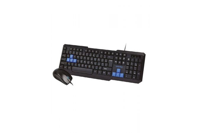 Комплект клавиатура+мышь проводной мультимедийный Smartbuy ONE (SBC-230346-KB) (черно-синий)