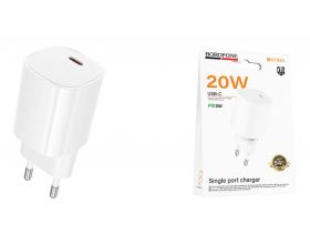 Сетевое зарядное устройство USB-C BOROFONE BA103A Pudding PD20W (белый)