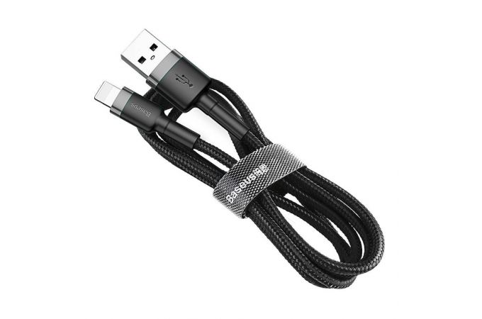 Кабель USB - Lightning Baseus cafule 2,4А 1 м (черный-серый)