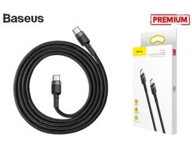 Кабель USB Type-C - USB Type-C Baseus Cafule PD2.0 60W flash charging, 20V, 3A,1 м, серый-чёрный